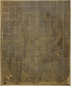To romerske krigere med hunulv, Romulus og Remus af Polidoro da Caravaggio