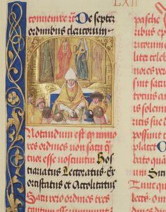 Biskop Blessing Seminarer fra det pavelige biskop Erasmus Ciolek, ca. 1510 (tempera & guld på pergament) af Polish School