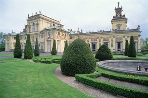 Udvendig udsigt over palads og haver af Polish School