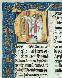 Ordination af seminarister til præstedømmet fra biskop Erasmus Cioleks pavelige kirke, ca. 1510 (tempera og guld på pergament)