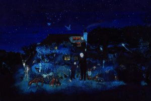 Bedstefar og stjernerne, 2022 (akvarel og gouache på papir) af Polly Horner