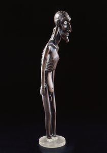 Træfigur udskåret i form af en mand, fra Påskeøen, før 1894 (træ & obsidian) af Polynesian School