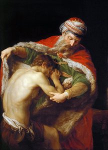Lignelsen om den fortabte søn - Pompeo Girolamo Batoni (1708-1787). Olie på lærred af Pompeo Girolamo Batoni