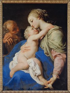 Den hellige familie (maleri på lærred) af Pompeo Girolamo Batoni