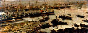 Port of Genova, maleri af Mariani