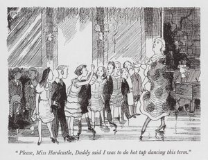 "Kom nu, frøken Hardcastle, far sagde, at jeg skulle danse stepdans i dette semester" (litografi)