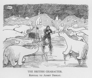 Den britiske karakter, afvisning af at indrømme nederlag (litho)