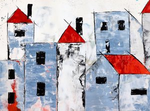Den moderne by med de røde tage af Poonam Choudhary