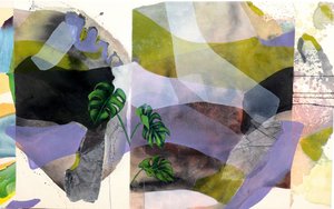 Abstrakt af et Monstera-blad af Poonam Choudhary