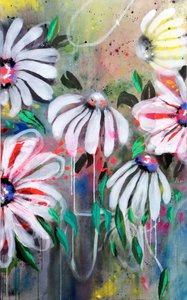 Farverige abstrakte blomster