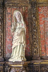 Udskåret statue af den gravide jomfru Maria, Lamego, Portugal ca. 1562 (malet træ)