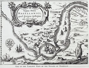 Et af de tidligste kort over Magellan-strædet, fra 