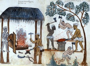 Den primitive indiske metallurgi. Portugisisk manuskript fra det 16. århundrede. Rom, Bibl. Casanatense. af Portuguese School