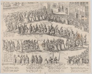 Ægteskabsoptog til brylluppet af Elizabeth Stuart, datter af James I, og..., 1613 eller senere. af Possibly by Abraham Hogenberg.