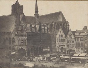Market Square i Ypres, CA. 1851. af Possibly by Louis Désiré Blanquart évrard.