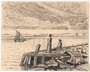 Molen ved Dyrnæs. Gråvejr