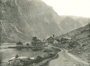 Telefonstation og hoteller, Gudvangen, Norge, 1895.