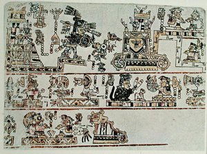 Faksimile kopi af Codex Bodley, detalje, ca. 1521 (pergament) af Pre Columbian Pre Columbian