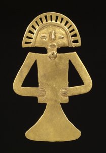 Figurvedhæng, ca. 700-1000 (guld) af Pre Columbian Pre Columbian