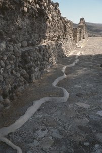 Rester af bymuren, sen post-klassisk periode af Pre Columbian