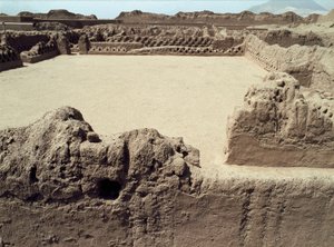 Chimu-kultur: udsigt over den præcolumbianske by Chanchan, 850-1470 e.Kr af Pre Columbian Pre Columbian