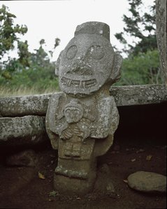 Megalitisk skulptur af frugtbarhedsgudinden af Pre Columbian Pre Columbian