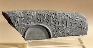 Fragment of the Hunters Palette, muligvis fra Tell el-Amarna (skifer)