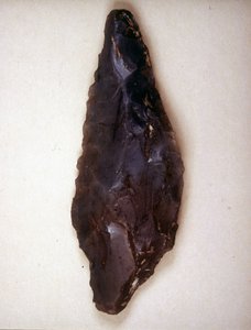 Pile peger i flint. Varese. Milanos arkæologiske museum af Prehistoric Prehistoric
