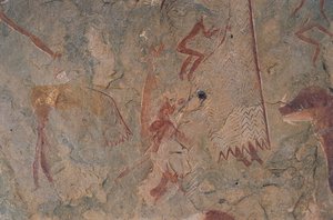 Menneske- og dyrefigurer (hulemaleri) af Prehistoric Prehistoric