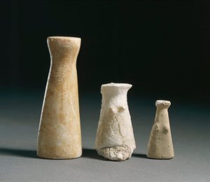 Forhistorie: kvindelige idoler fra stedet Los Millares (Almeria). Spanien Madrid, Nationalt Arkæologisk Museum af Prehistoric Prehistoric