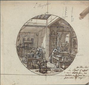 Litografisk værksted af Probably French 19th Century