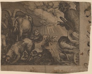 Bebudelse til hyrderne af Probably Netherlandish 17th Century