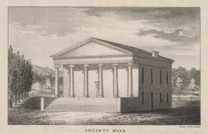 Goethean Society Hall, Marshall College, Mercersberg, PA, 1830 af Prof. Budd