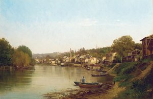 Ved bredden af ​​Seinen i Meudon af Prosper Galerne