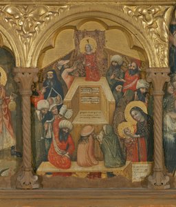 Polyptykon af Jomfruens Dormition, detalje af Jesus med lægerne (tempera på panel)
