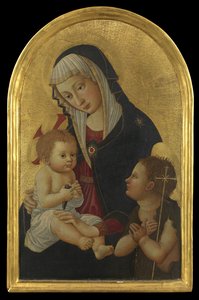 Jomfru og barn med en guldfink og spædbarnet Saint John, efter 1460 (tempera på panel) af Pseudo Pier Francesco Fiorentino