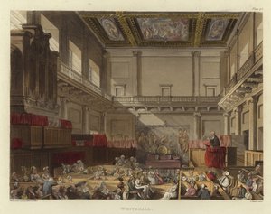 Whitehall af Pugin and Rowlandson