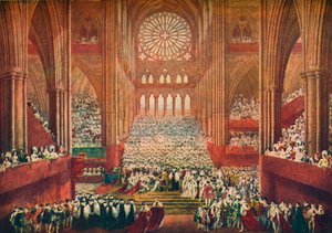 Kroningen af kong George IV i Westminster Abbey, London, 1821 1906. af Pugin and Stephanoff