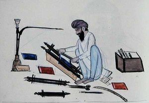 Bogbind, ca. 1890 (akvarel på papir) af Punjabi School