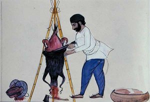 Slagter, ca. 1890 (akvarel på papir)