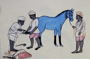 Horse Shoe Maker (Halband) ca. 1890 (akvarel på papir)