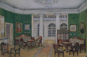 Scenedesign til operaen Eugene Onegin af P. Tchaikovsky, 1900-tallet af Pyotr Borisovich Lambin