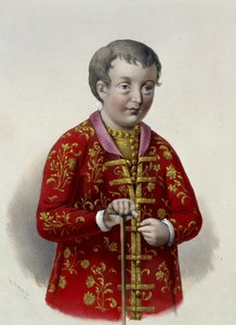 Storhertug Simeon Alexeievitch (1665-1669) af Rusland (Tsarevich Simeon Alexeevich af Rusland). Værk af Pyotr Fyodorovich Borel (1829-1898), litografi omkring 1860. Russisk kunst fra det 19. århundrede, neoklassicisme. Det russiske statsbibliotek, Moskva. af Pyotr Fyodorovich Borel