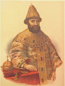 Portræt af zaren Michail I Fyodorovich af Rusland 1596-1645, 1860