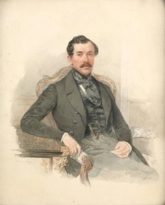 Maximilien de Leuchtenberg, mecene et mineralogiste - Portræt af Maximilian de Beauharnais, 3. hertug af Leuchtenberg (1817-1852) - Pyotr Fyodorovich Sokolov (1791-1848). Akvarel på pap Dimension : 25x21 cm Privat samling