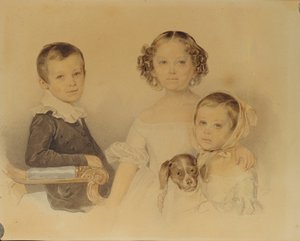 Portræt af Lanskoy-børnene, 1839 af Pyotr Fyodorovich Sokolov