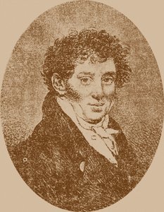 Portræt af komponisten og guitaristen Andrei Osipovich Sychra 1773-1850, 1817. af Pyotr Fyodorovich Sokolov