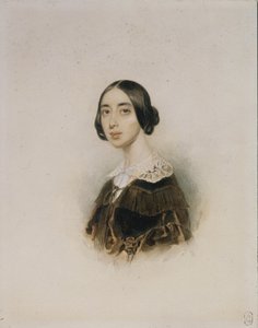 Portræt af sangerinden og komponisten Michelle Pauline Viardot-García 1821-1910, 1843-1845 af Pyotr Fyodorovich Sokolov