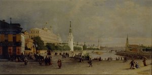 Bolshoy Kamenny Bridge i Moskva af Pjotr ​​​​Petrowitsch Wereschtschagin