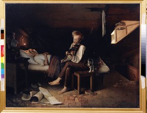 En gal violinist ved sin mors dødsleje (A Mad Violonist at Mother